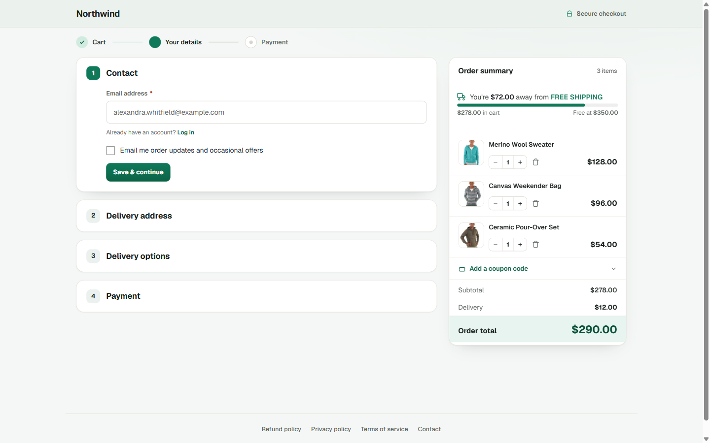 Harbor, an accordion WooCommerce checkout.