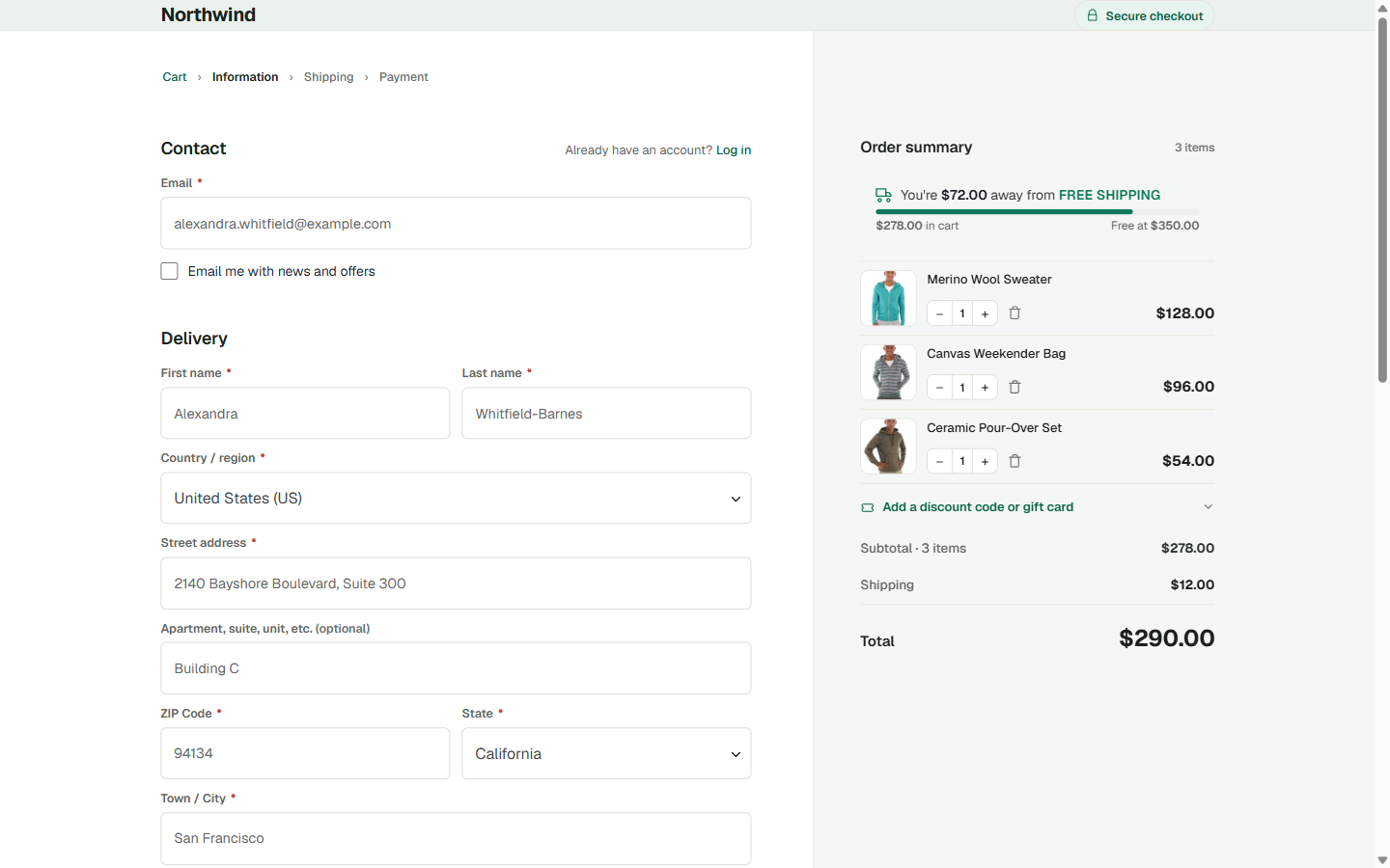 Maple, a warm single-page WooCommerce checkout.